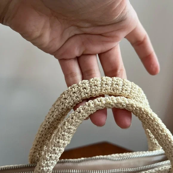 Vintage 60s Unbranded Crochet Knit Small Bag and Pouch - Picture 4 of 10